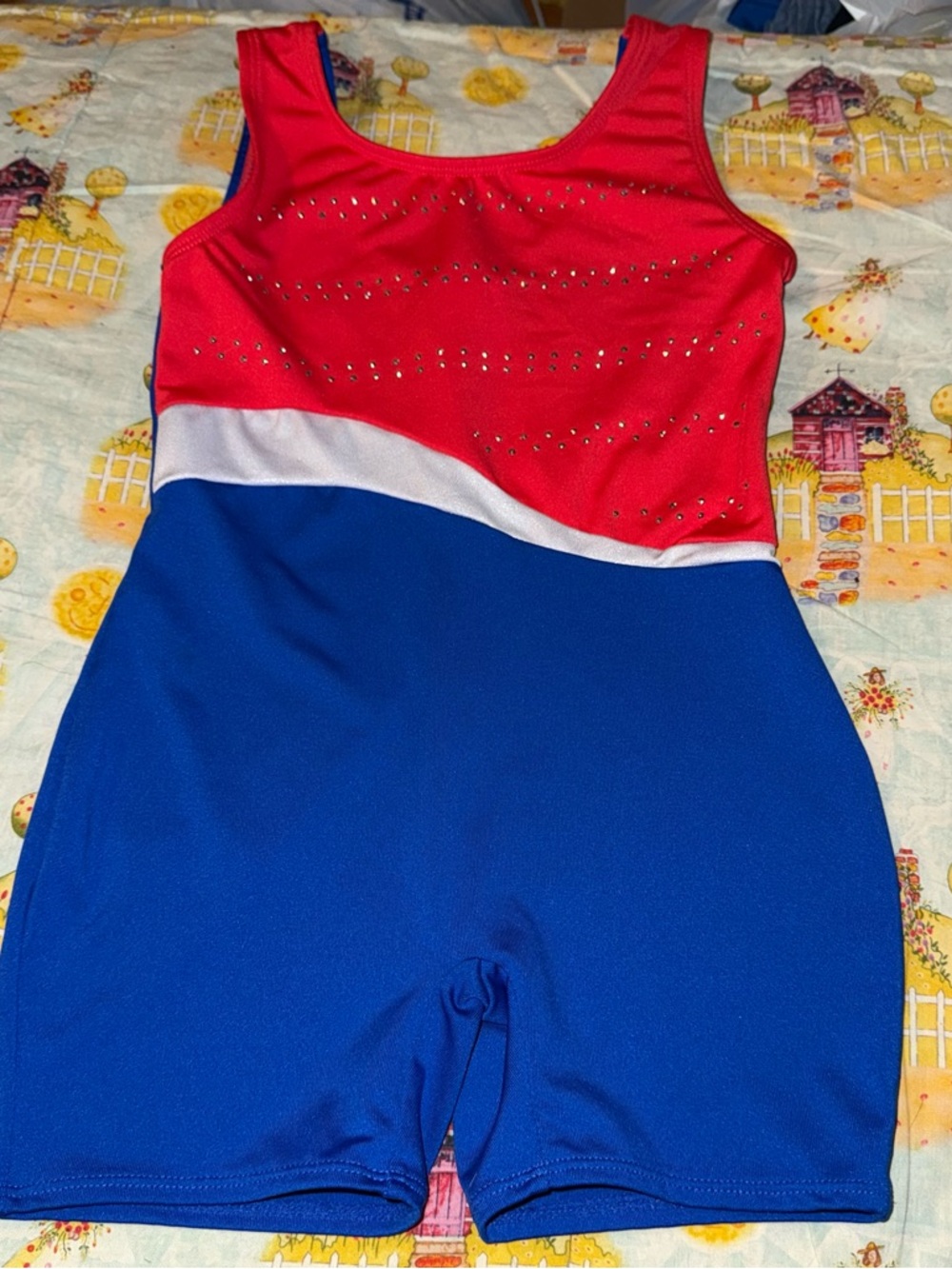Cat & Jack Girls Size S 6 7 Small Red White & Blue Leotard 4th of July USA